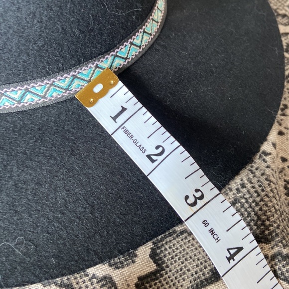 Black wide brim fedora hat, 100% wool - Picture 9 of 10